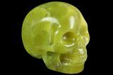 Realistic, Polished Jade (Nephrite) Skull #116440-1